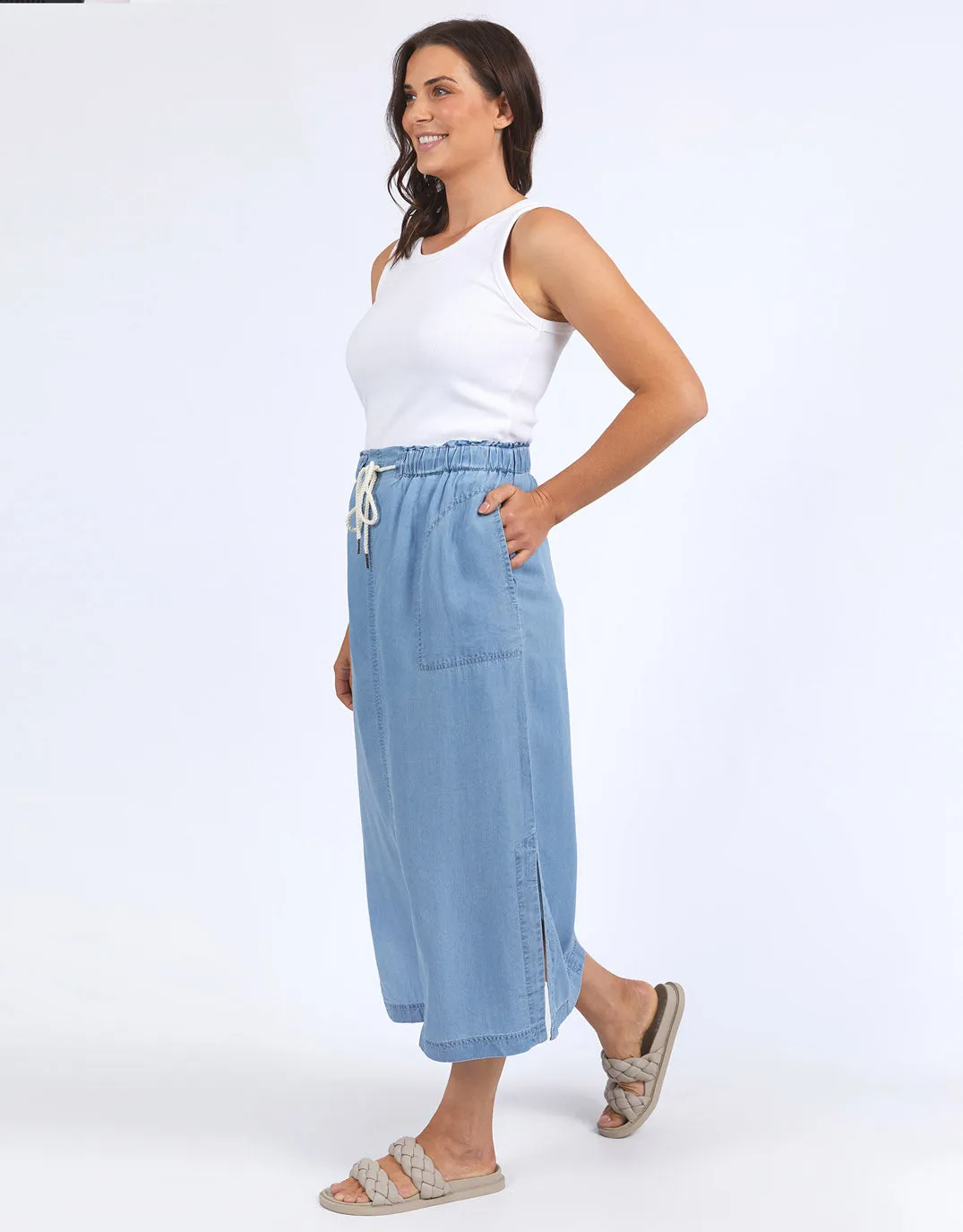 Penny Utility Skirt - Mid Blue Wash