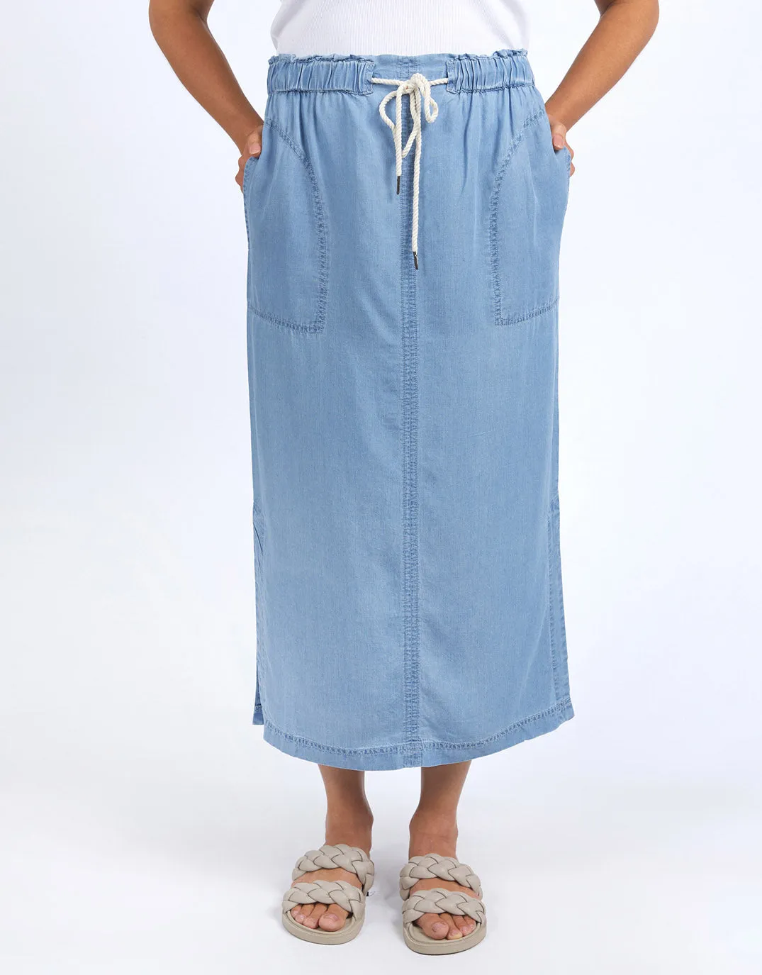 Penny Utility Skirt - Mid Blue Wash