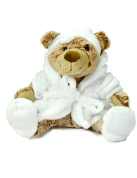 PLUSH -  TEDDY BEAR WITH TERRY BATHROBE