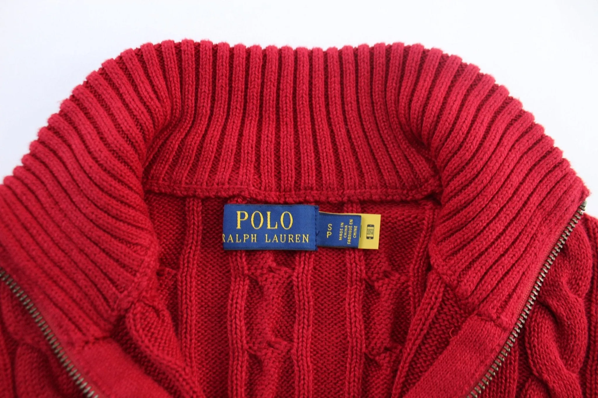 Polo by Ralph Lauren Red Cable Knit Pullover Sweater