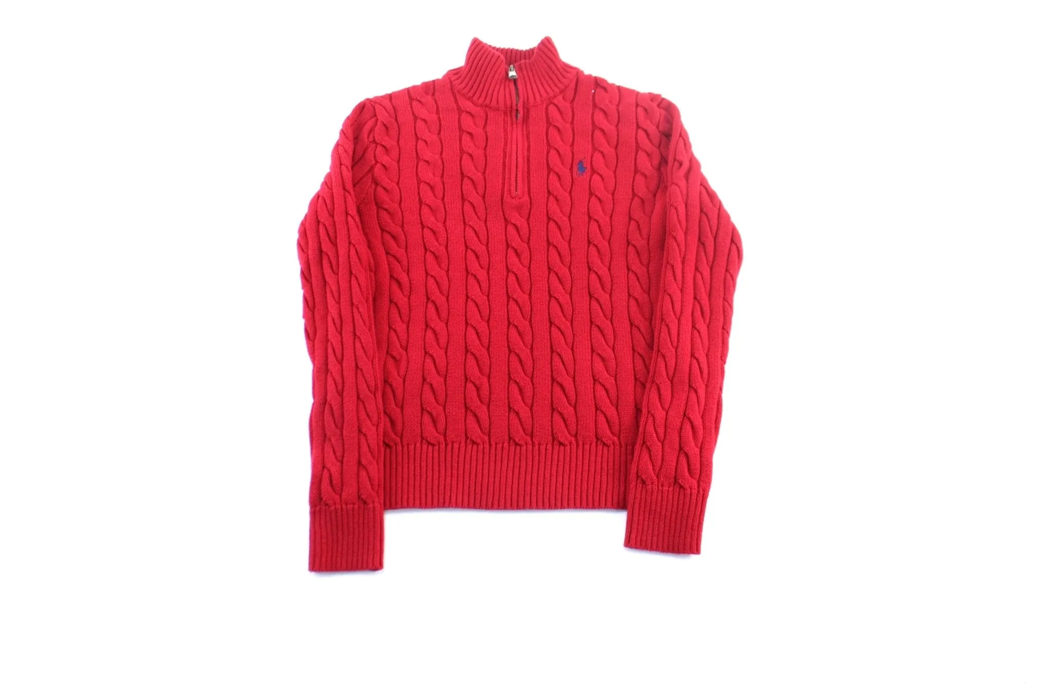 Polo by Ralph Lauren Red Cable Knit Pullover Sweater