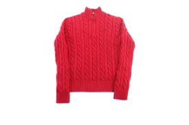 Polo by Ralph Lauren Red Cable Knit Pullover Sweater