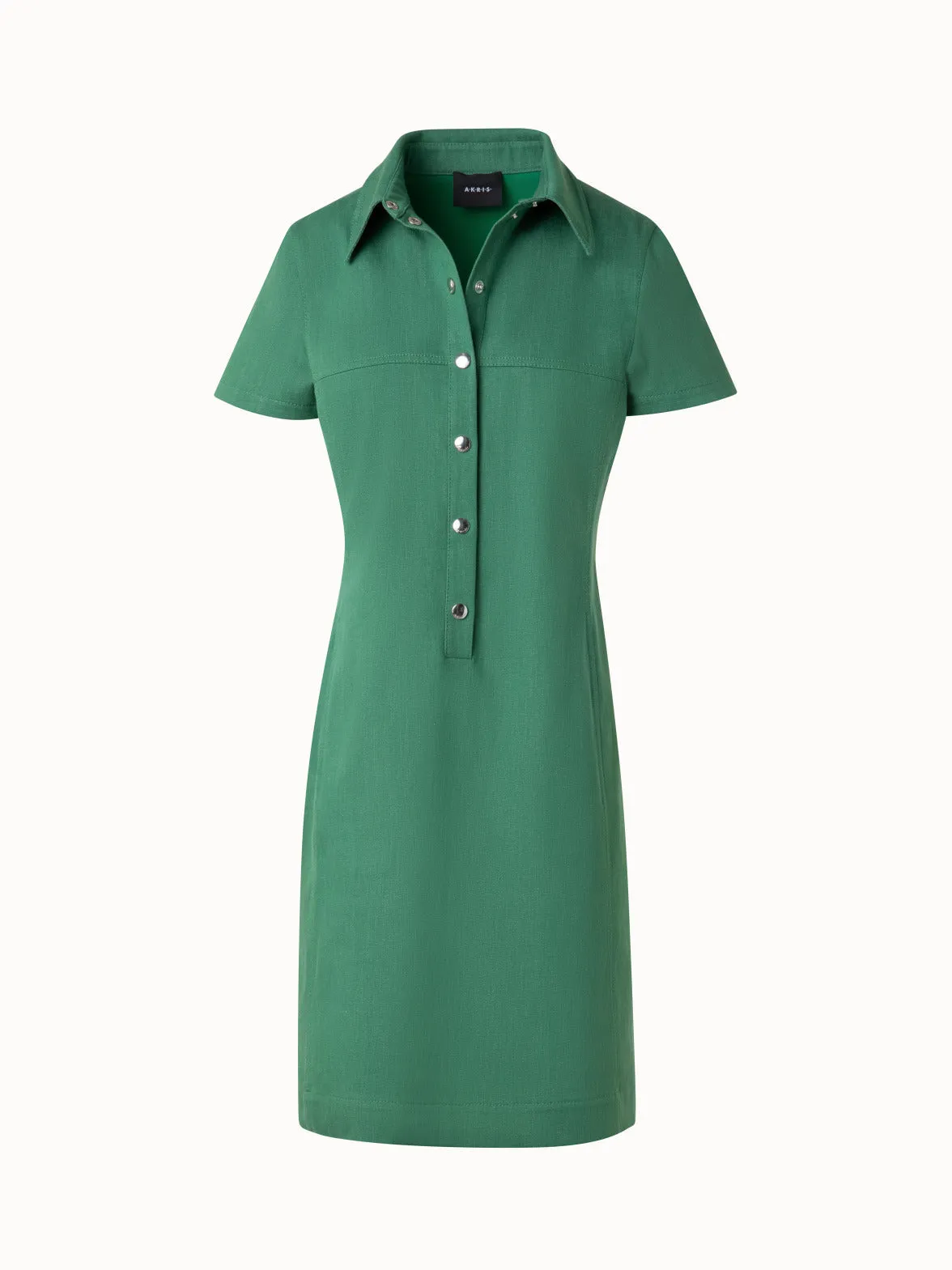 Polo Dress in Cotton Denim Stretch