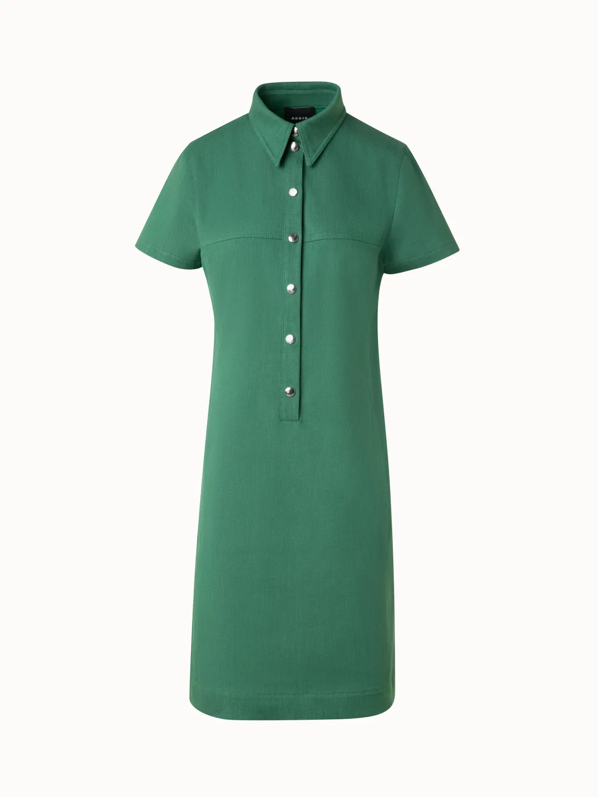 Polo Dress in Cotton Denim Stretch