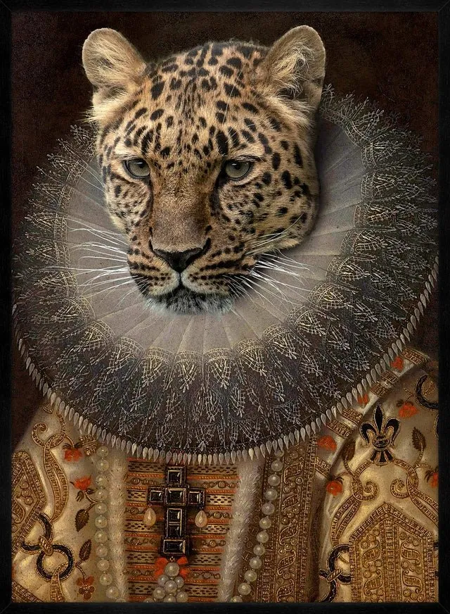 Queen Leopard Portrait Altered Art Print