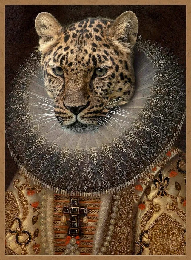 Queen Leopard Portrait Altered Art Print