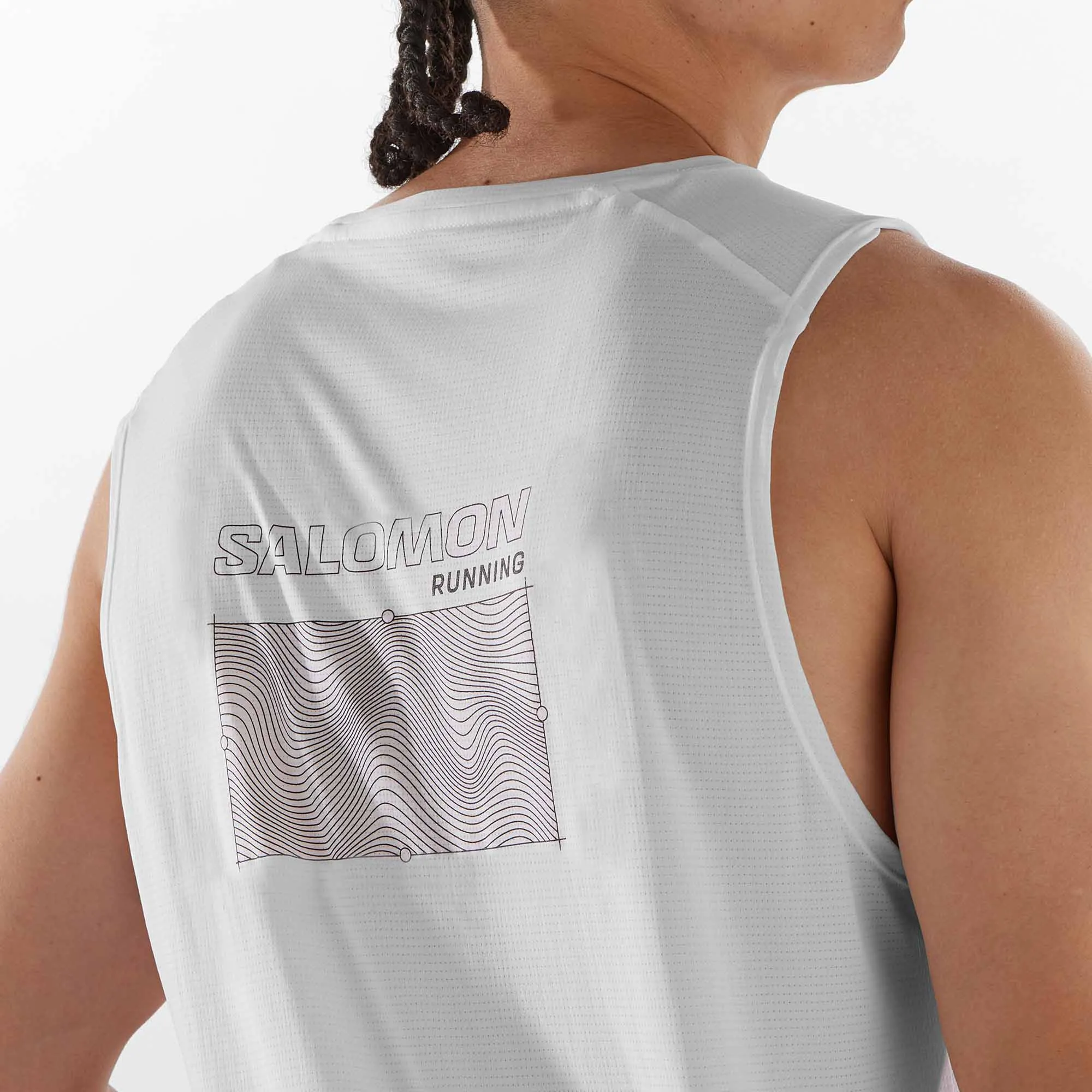 Salomon | Men's Cross Run GFX Tank - White