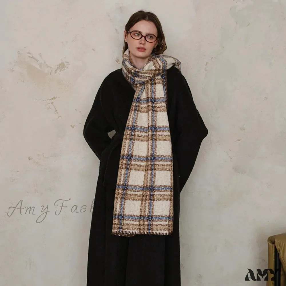 Scottish Woolen Plaid Scarf for Women - Autumn/Winter Shawl