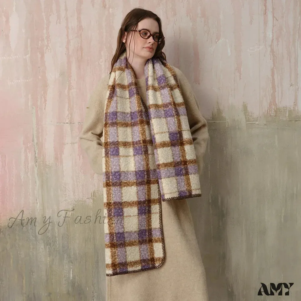 Scottish Woolen Plaid Scarf for Women - Autumn/Winter Shawl