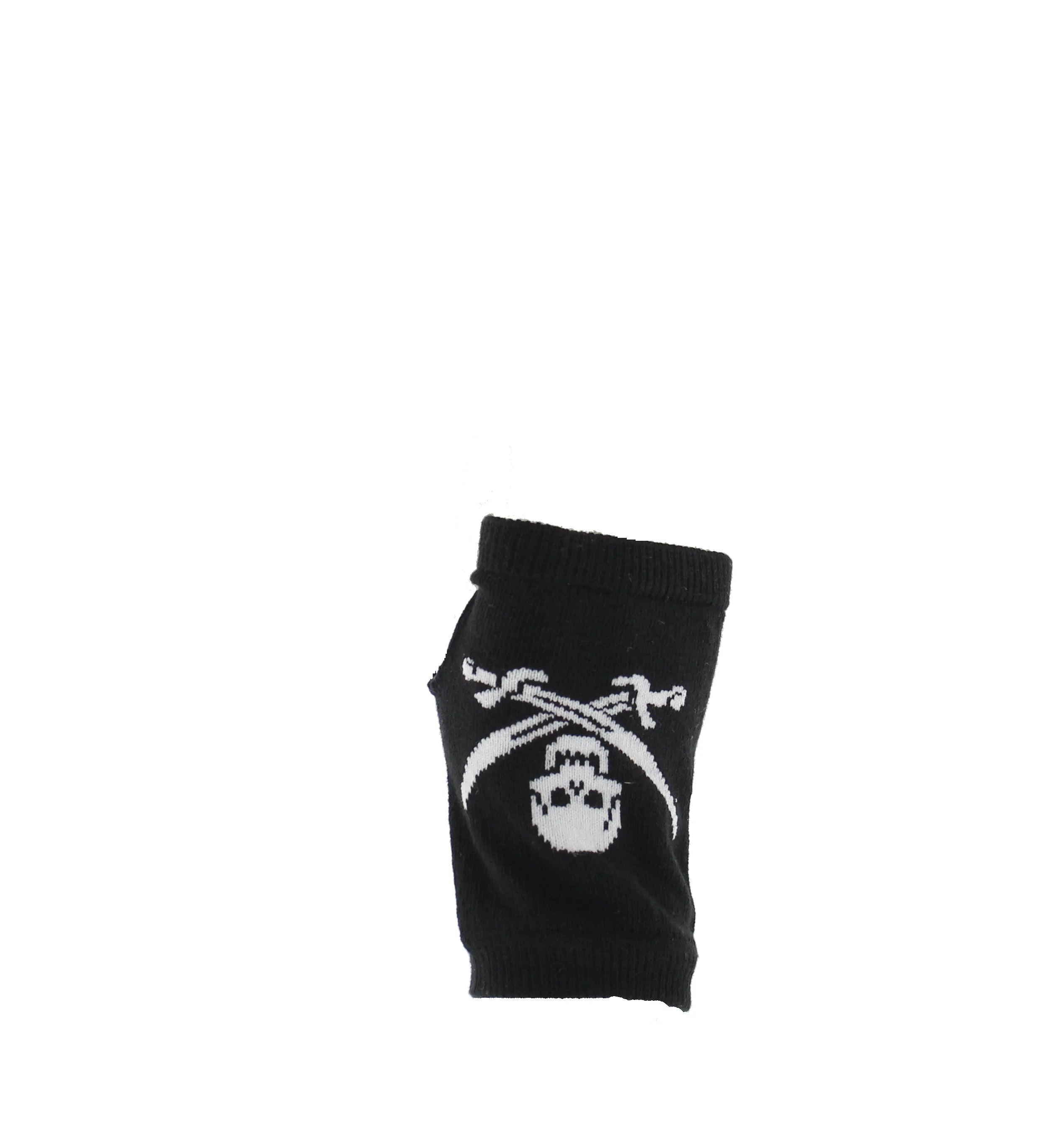 Short Fingerless Gloves with Skull &amp; Swords