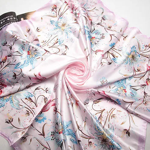 Silk Square Scarf Women Fashion Brand High Quality Cheap Imitated Silk Satin Scarves