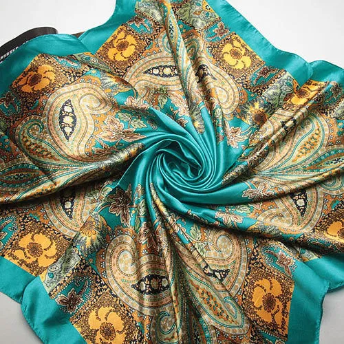 Silk Square Scarf Women Fashion Brand High Quality Cheap Imitated Silk Satin Scarves