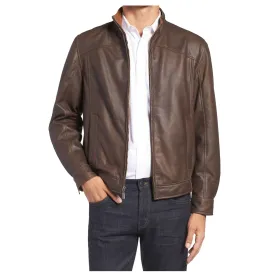 Slim Fit Brown Moto Jacket