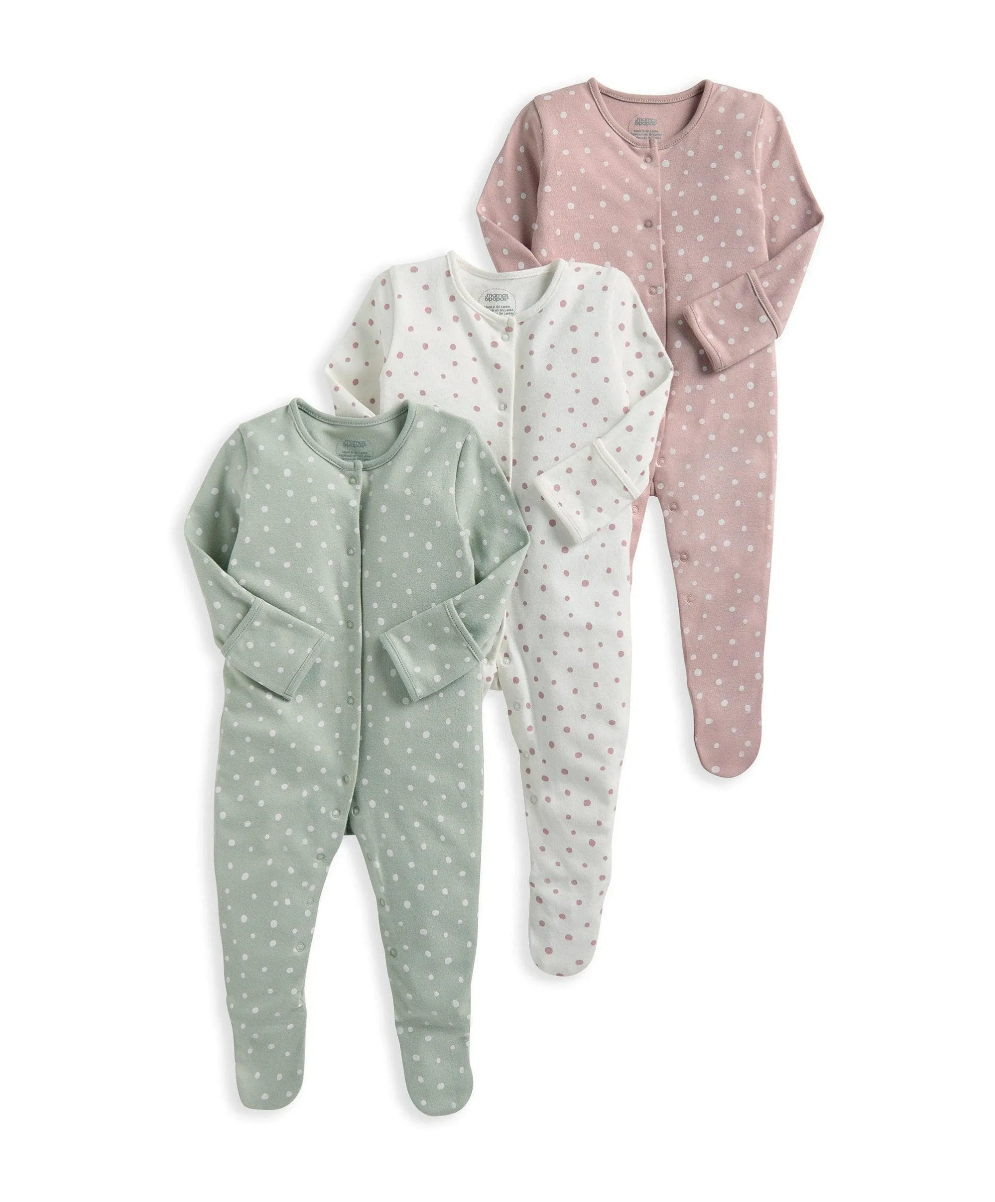 Spotty Sleepsuits (Pack of 3)