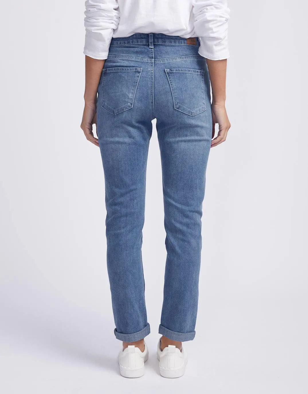 Stretch Mom Jean - Mid Blue Wash