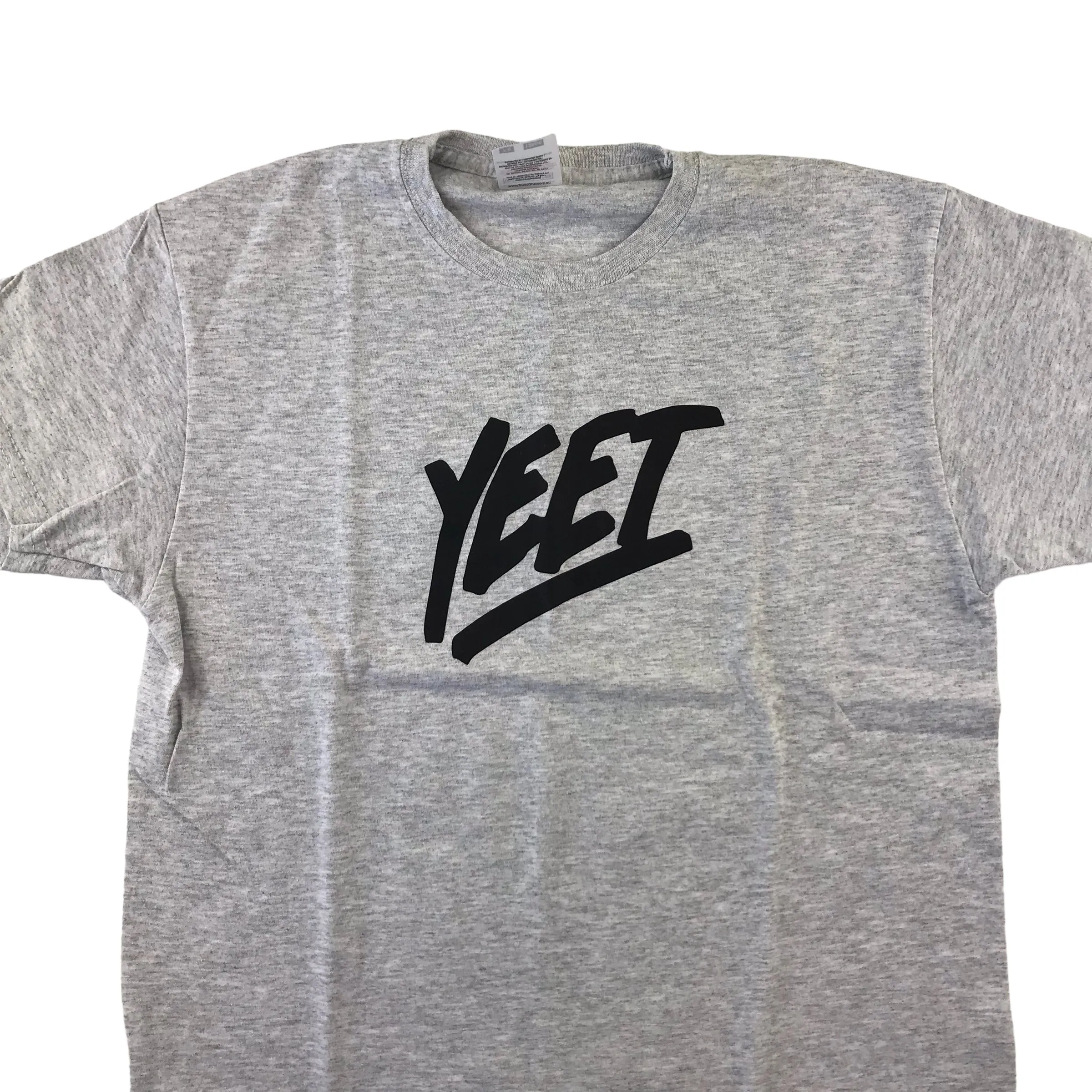 T-shirt 7-8 years light grey YEET print text short sleeve