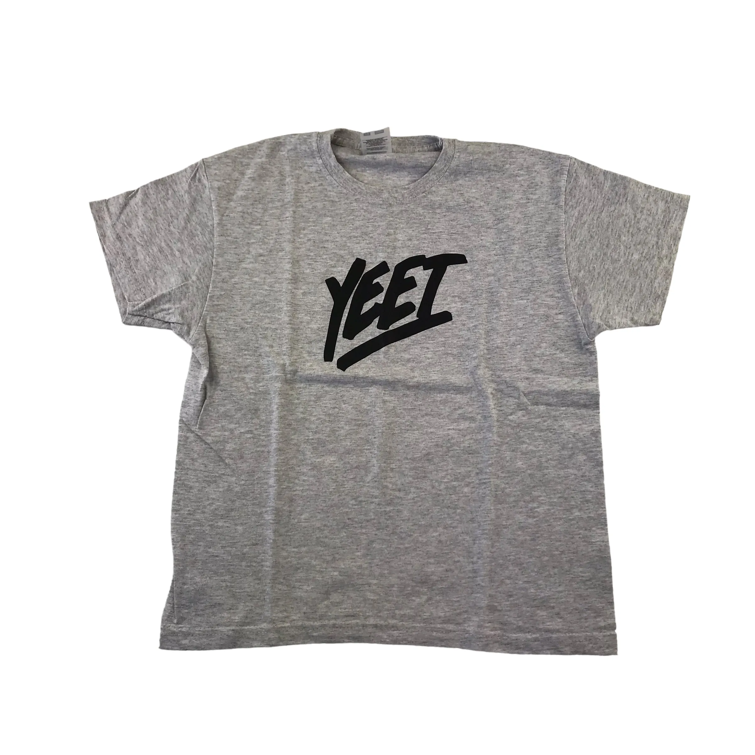 T-shirt 7-8 years light grey YEET print text short sleeve