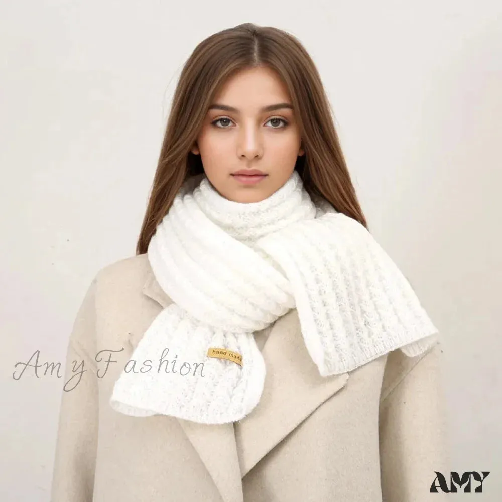 Thick Knitted Cashmere Lady Korean Style Winter Scarf