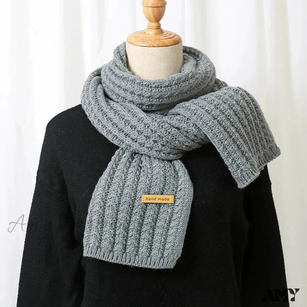 Thick Knitted Cashmere Lady Korean Style Winter Scarf