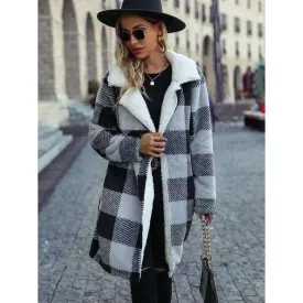 Timeless Plaid Open Front Coat Elevating Luxury Fashion for Women