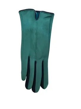 Two Tone Stretchy Suedette Gloves (5 Colours)