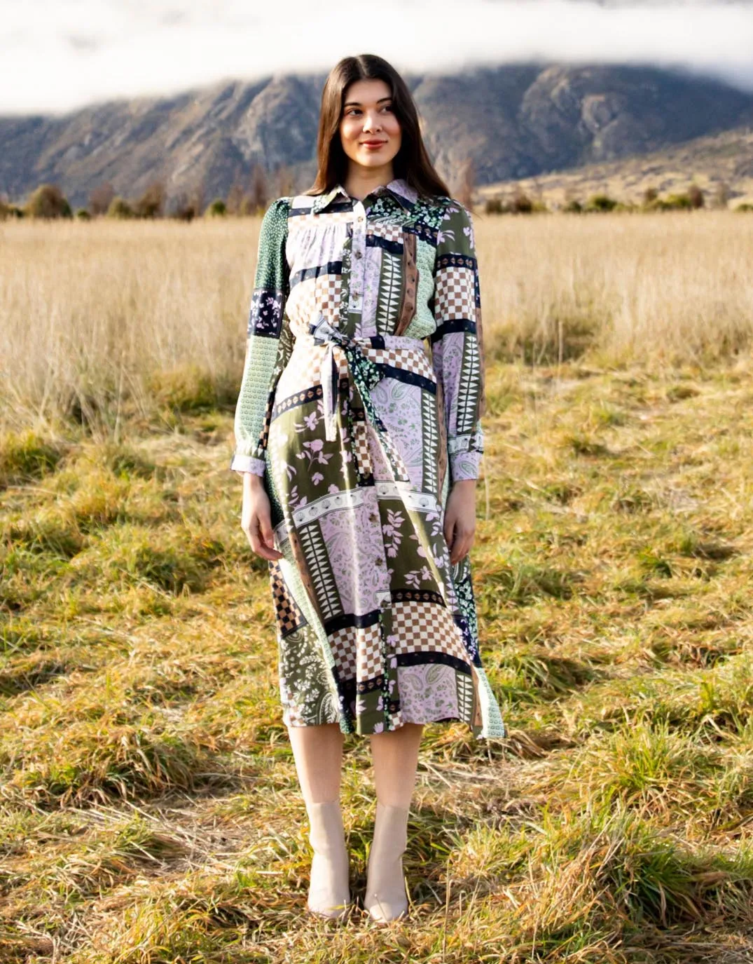 Vetiver Patchwork Dress - Patchwork Print