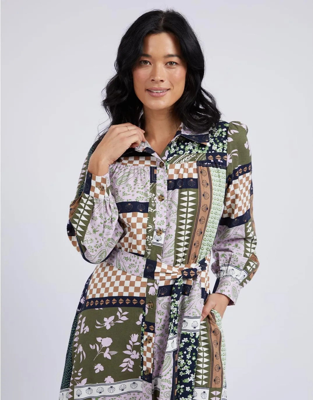 Vetiver Patchwork Dress - Patchwork Print