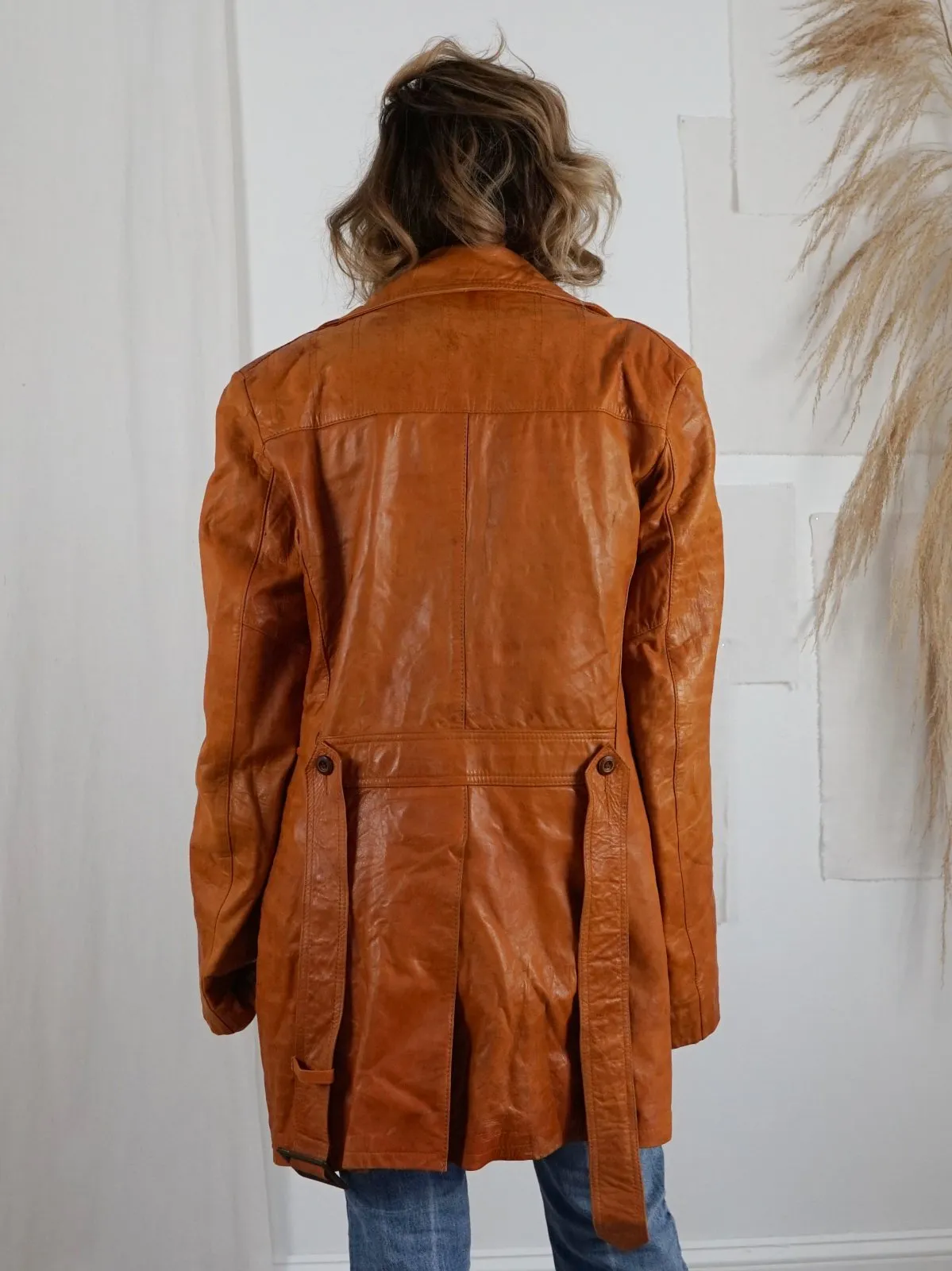 Vintage 70's Caramel Leather Coat