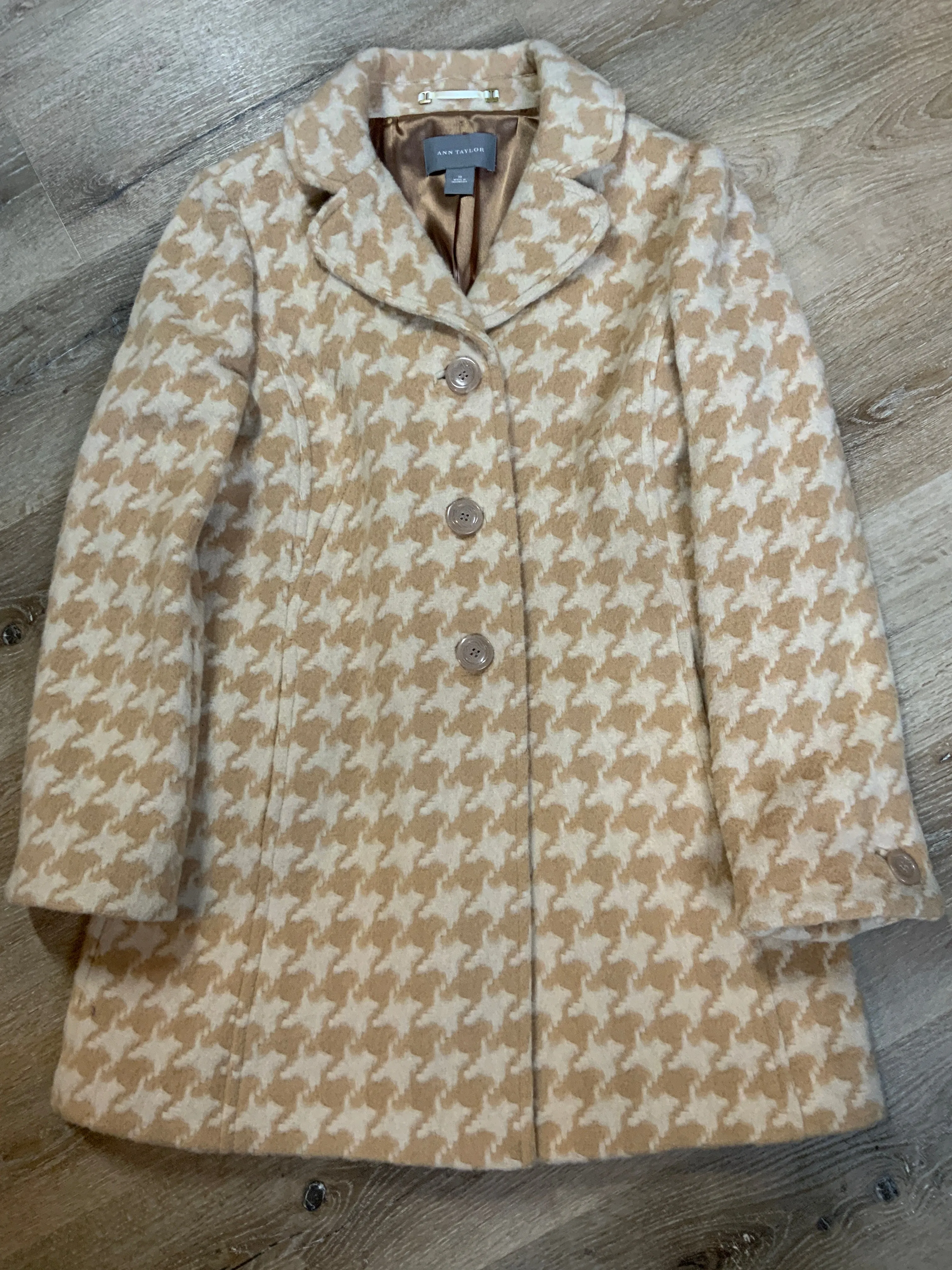 Vintage Ann Taylor Houndstooth Car Coat