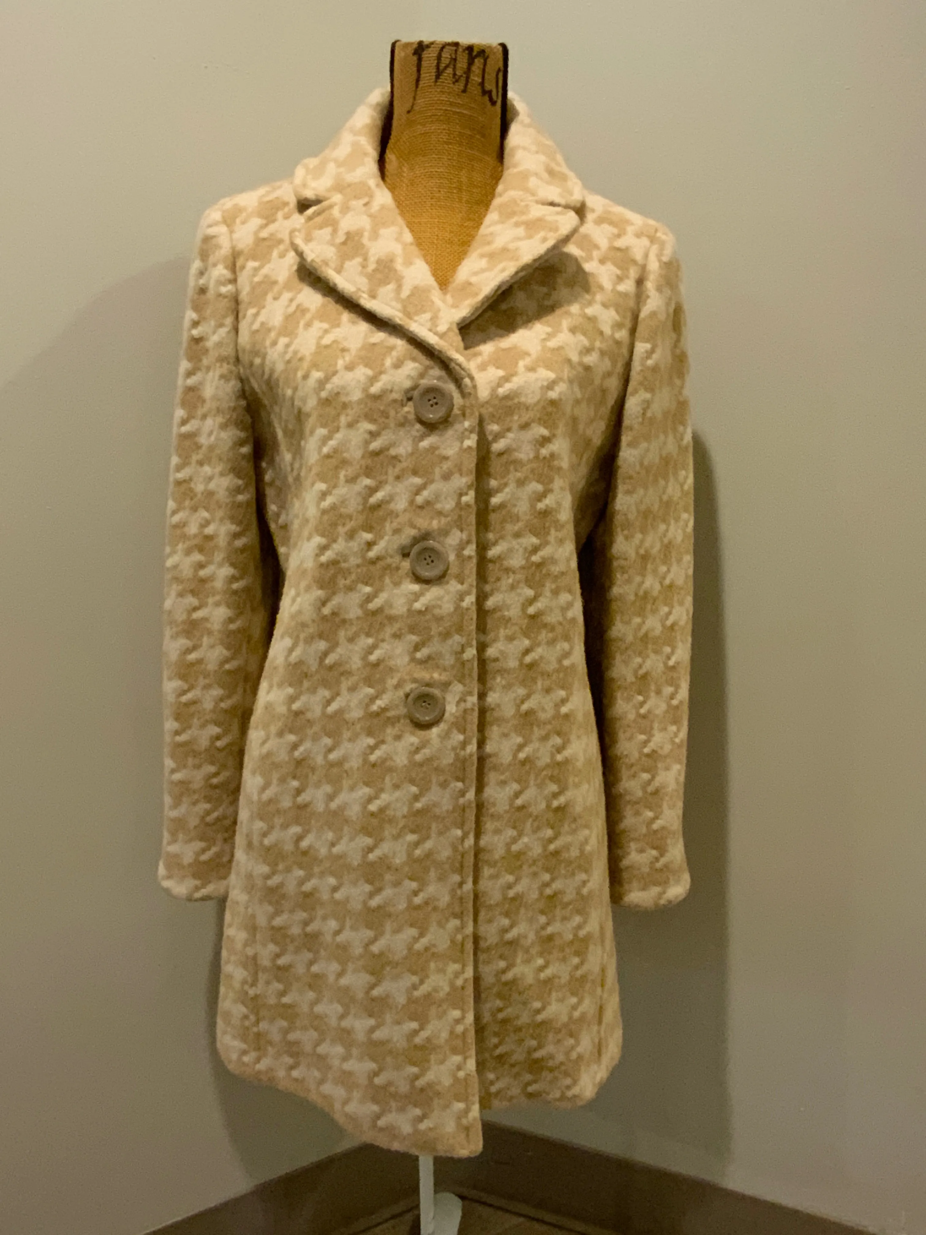 Vintage Ann Taylor Houndstooth Car Coat