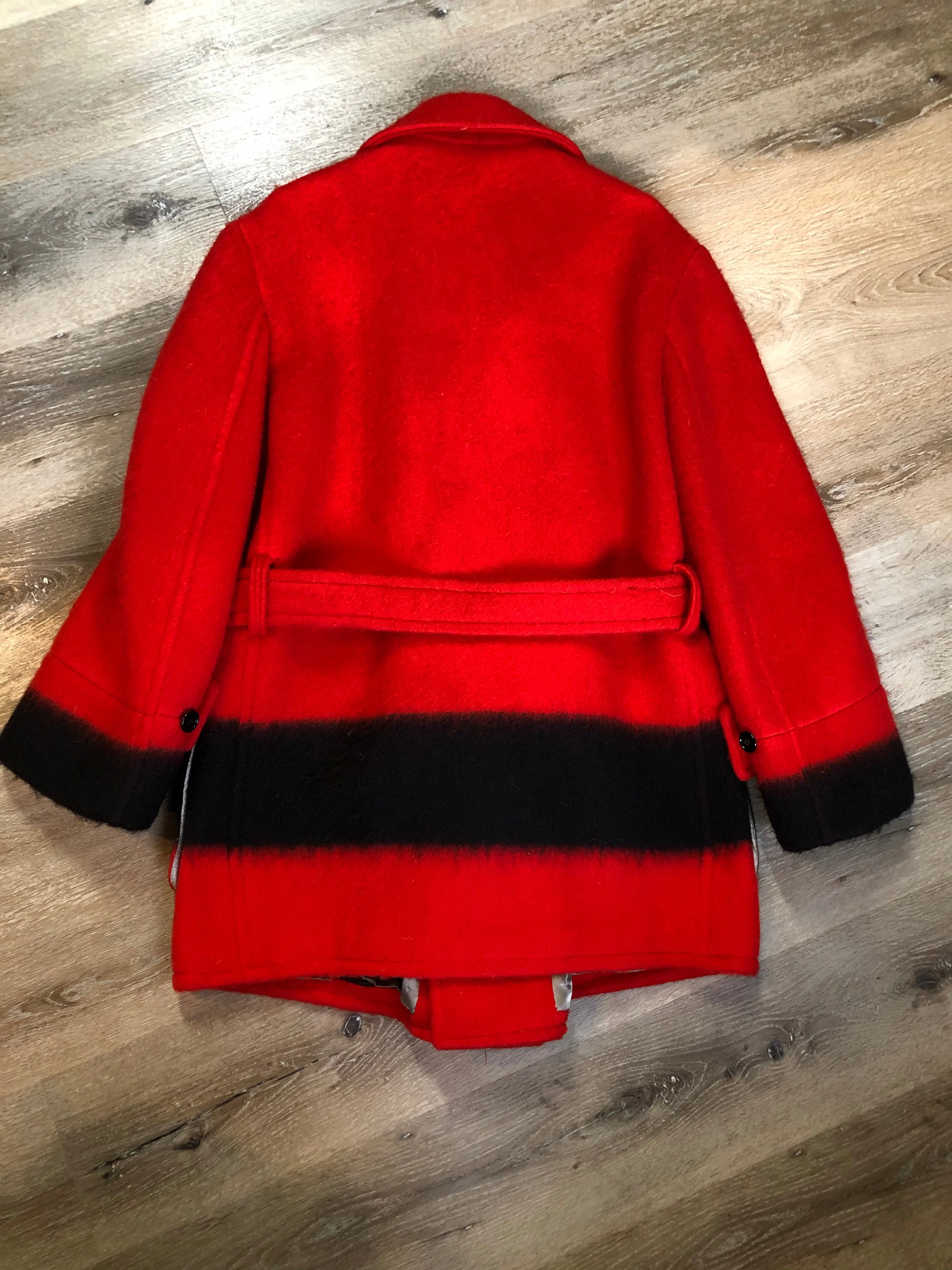 Vintage Hudson's Bay Company Red Point Blanket Coat with Belt, Made in Canada, SOLD