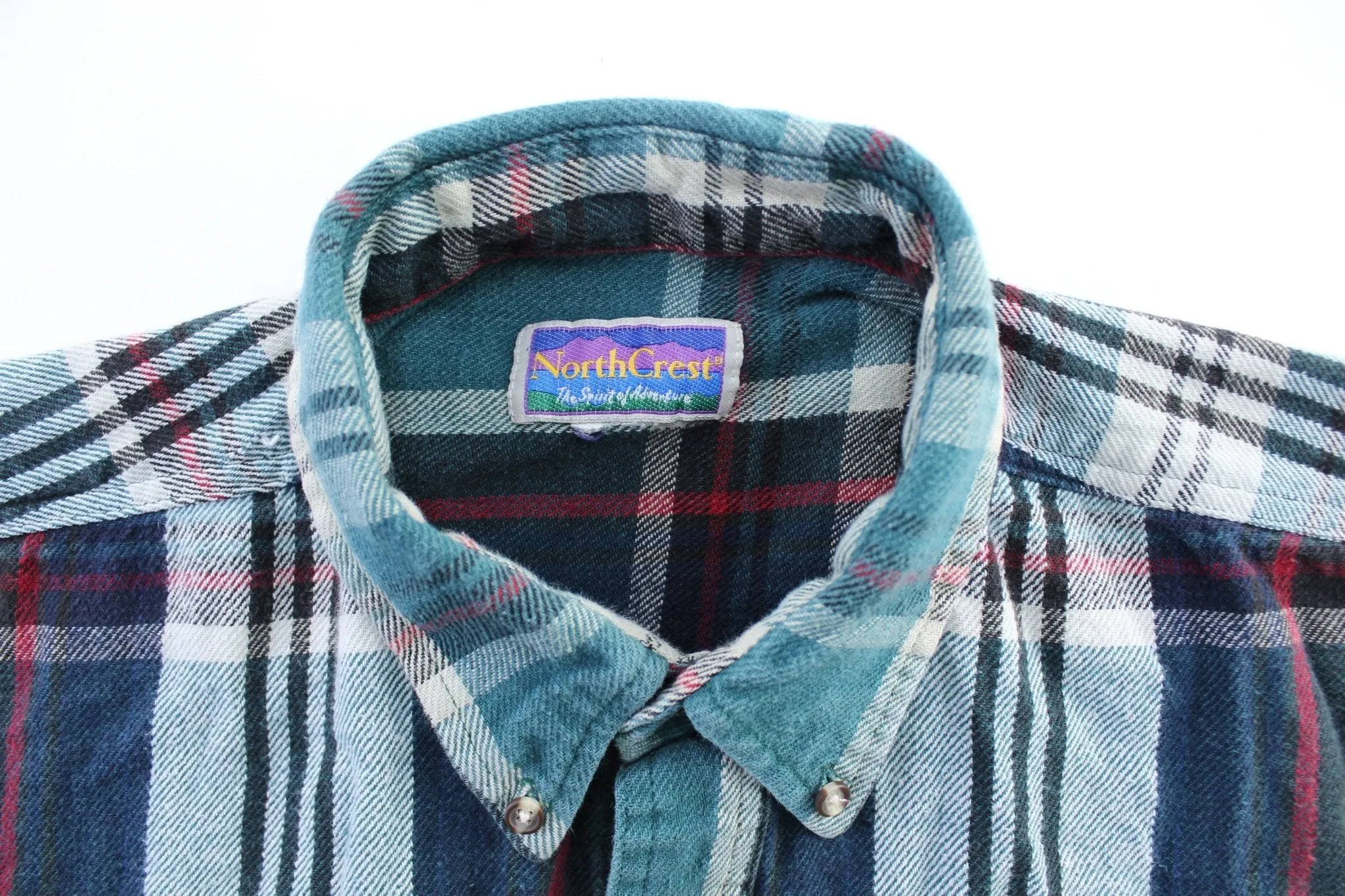 Vintage North Crest Plaid LS Button Down Shirt