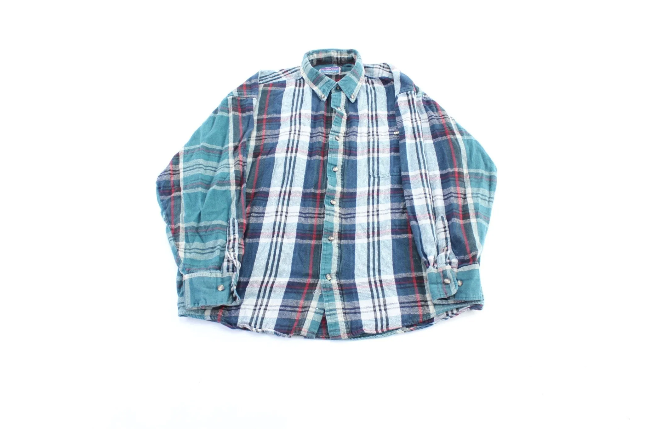 Vintage North Crest Plaid LS Button Down Shirt