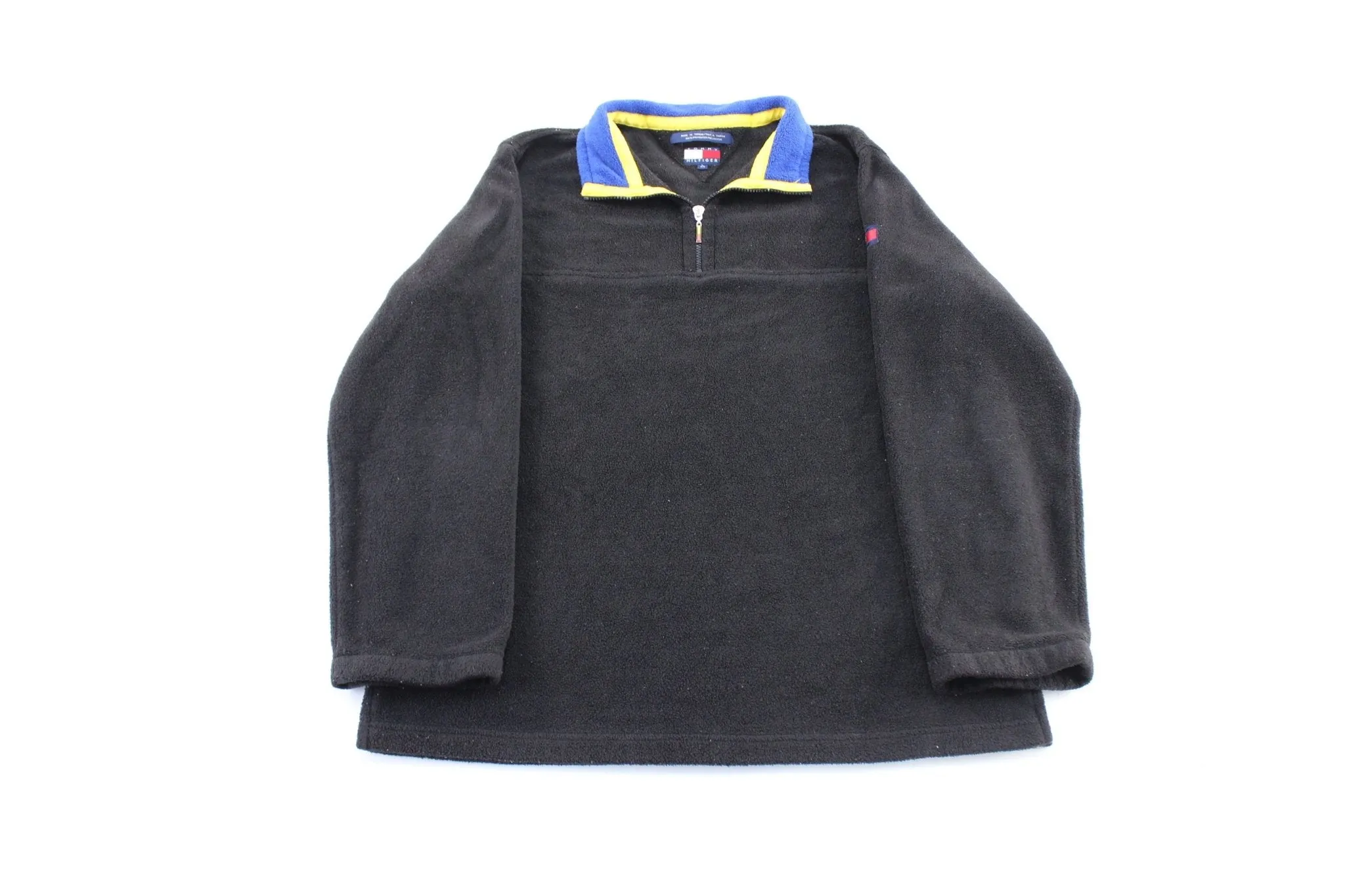 Vintage Tommy Hilfiger Embroidered Logo Black Pullover Fleece