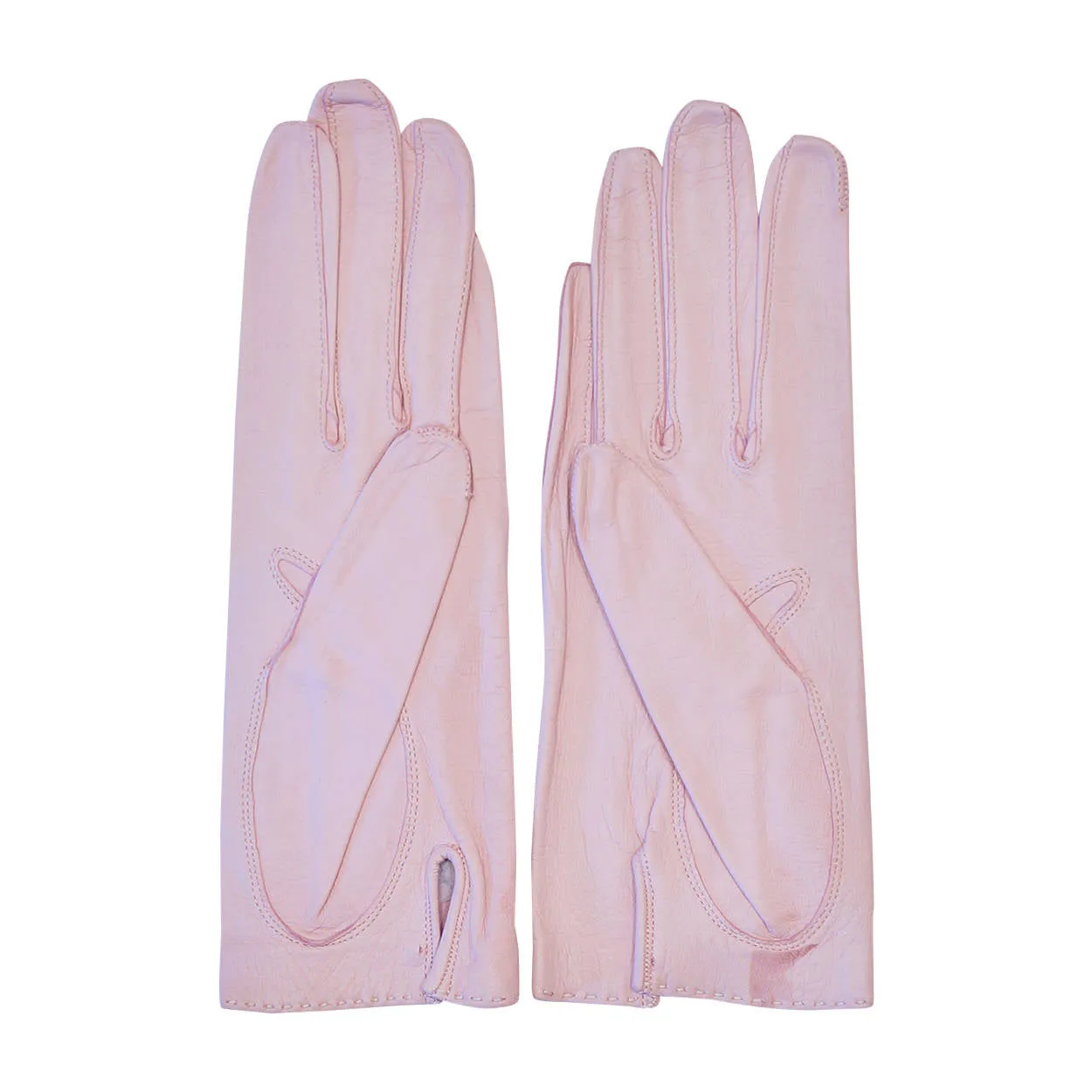 Vintage Unused Perrin Pink Kid Leather Gloves Made in France Ladies Size 7