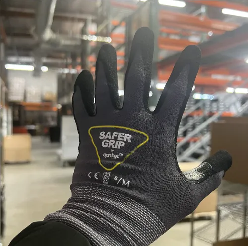 Warehouse Gloves - Nitrile Coated Gloves with Touchscreen - Safer Grip by OPNBAR™ (2-Pack)