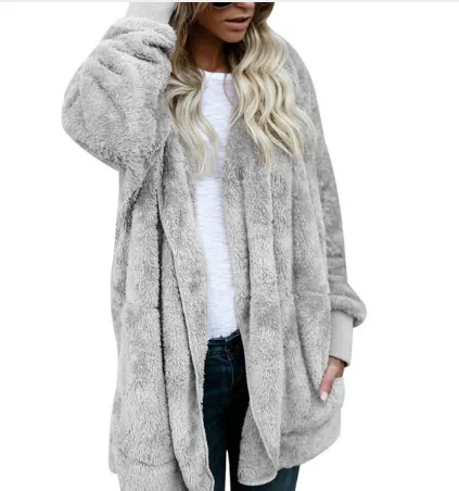 Warm Hooded Fleece Cardigan