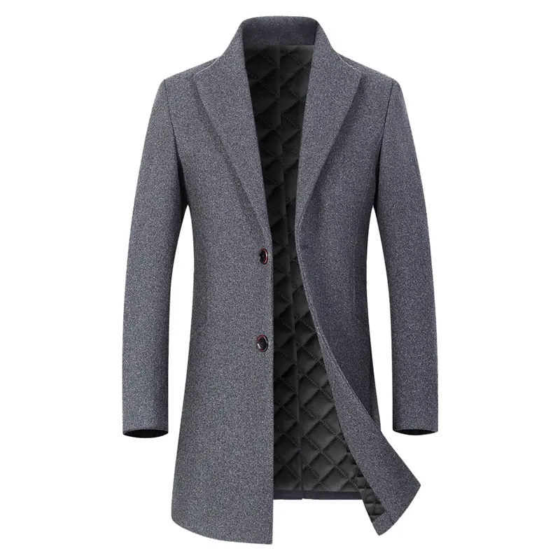 West Louis™ Winter Executive Business-Men Woolen Long Trench Coat