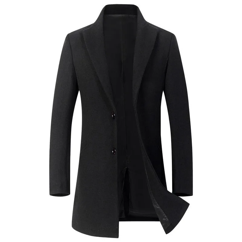 West Louis™ Winter Executive Business-Men Woolen Long Trench Coat