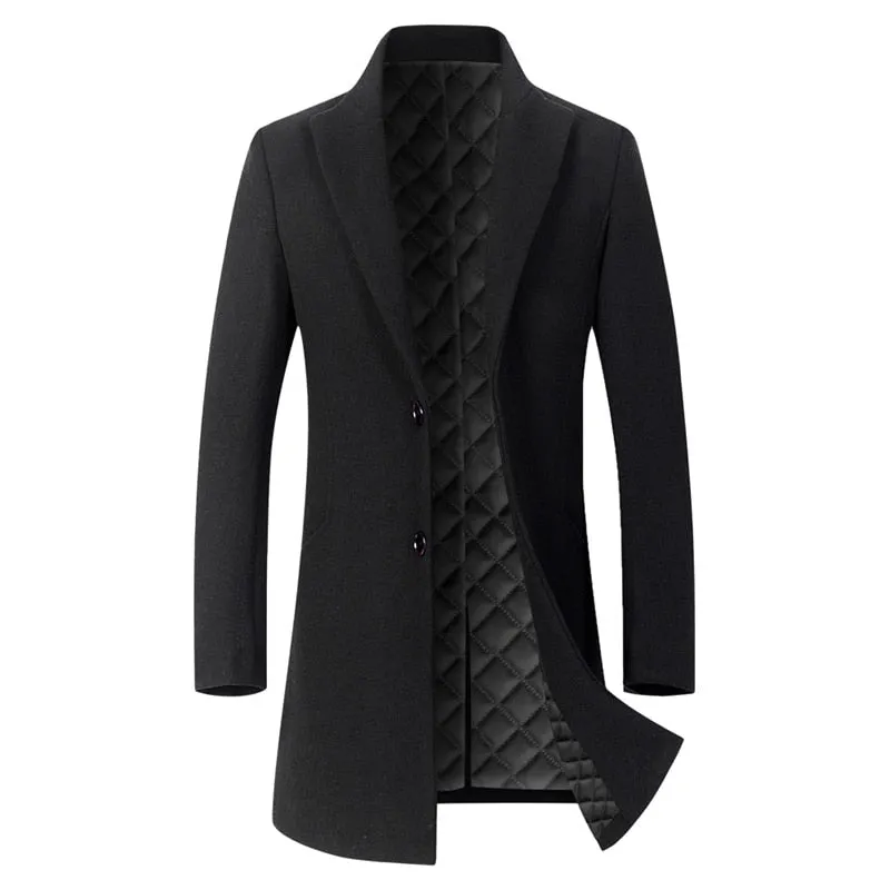 West Louis™ Winter Executive Business-Men Woolen Long Trench Coat