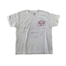 White t-shirt 7-8 years gamin print short sleeve cotton