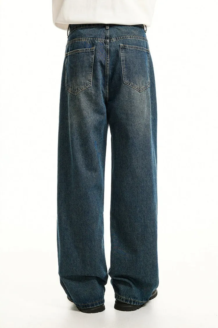 Wide Leg Vintage Faded Jeans