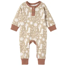 Wild West/Tan Bamboo Romper