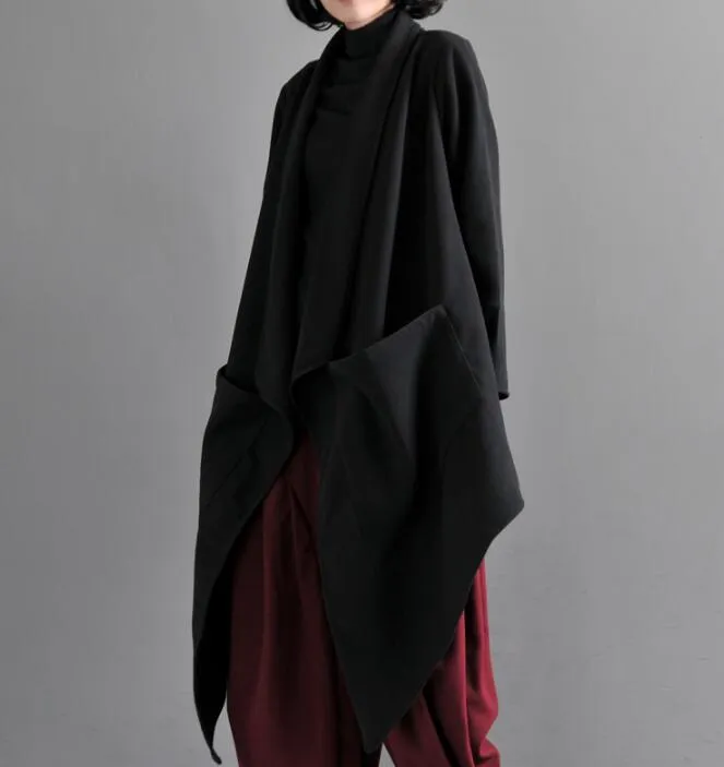 Women Cloak Coat Handmade Long loose Women Wool Coat Jacket