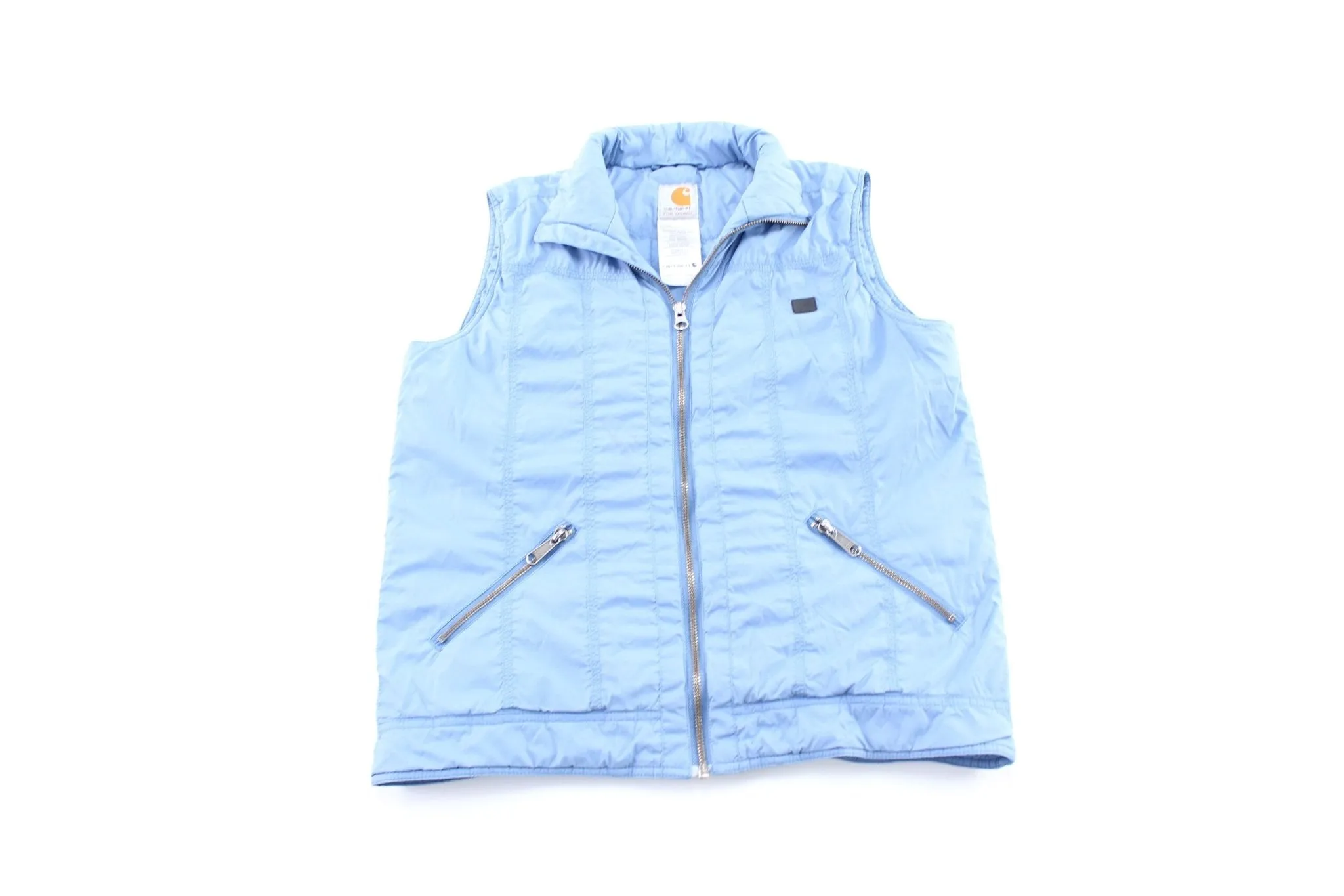 Women's Carhartt Logo Patch Blue Zip up Vest