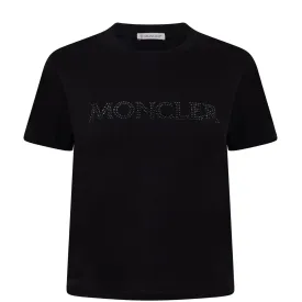 Womens Moncler Black Logo T-Shirt