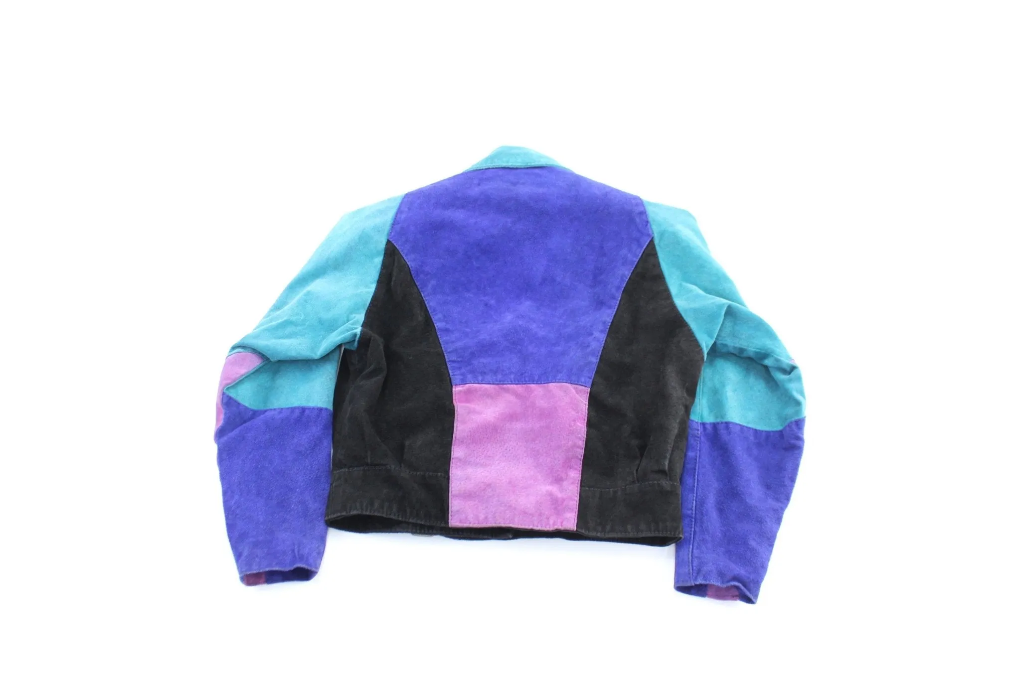 Women's Notorious Colorblock Leather Zip Up Jacket