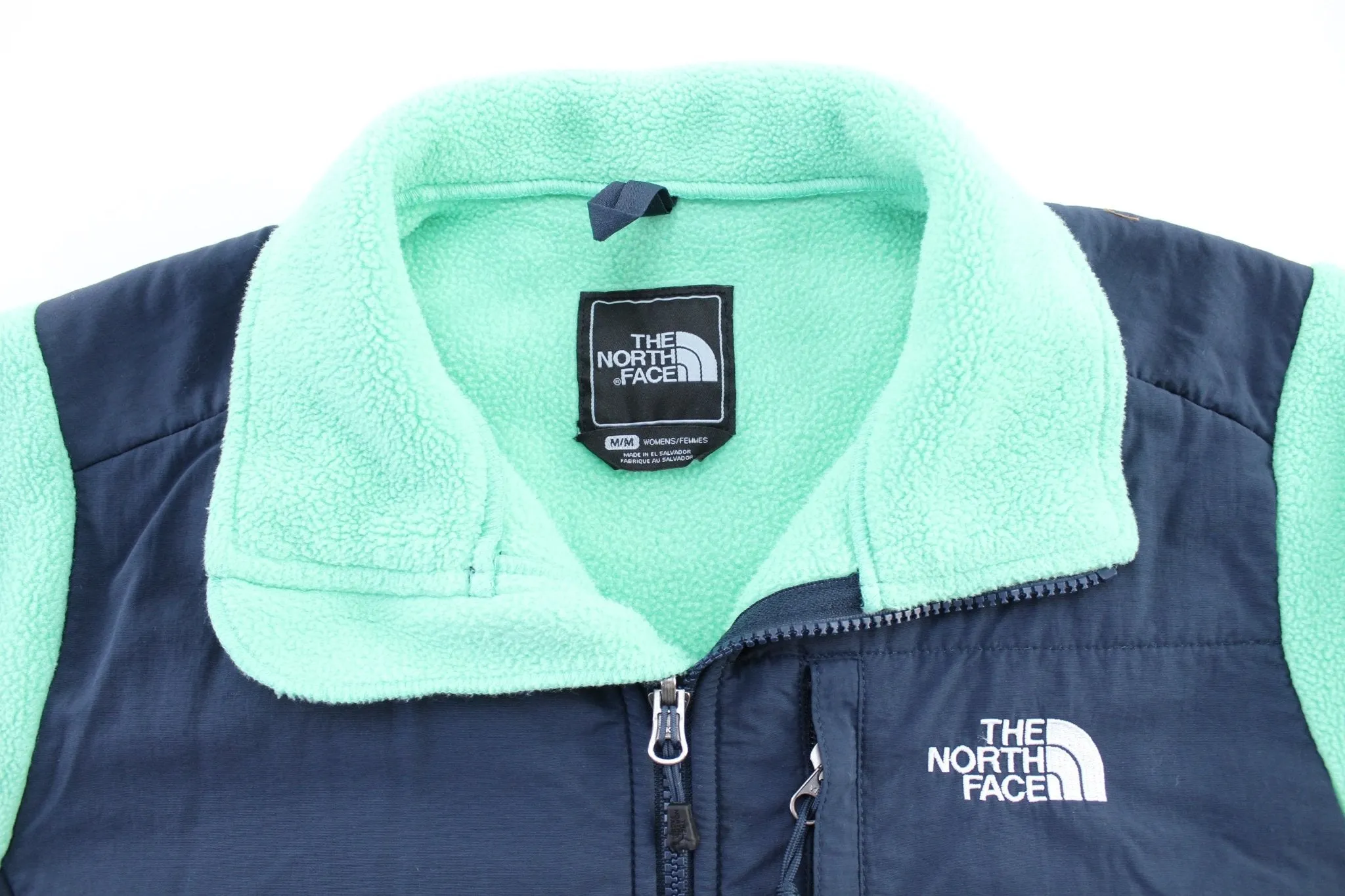 Women's The North Face Embroidered Logo Blue & Green Zip Up Jacket