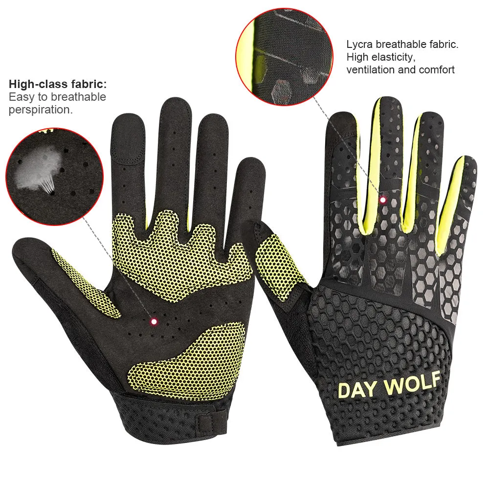 Workout Gloves Men Women Full-Finger Cycling - Padded Palm Breathable