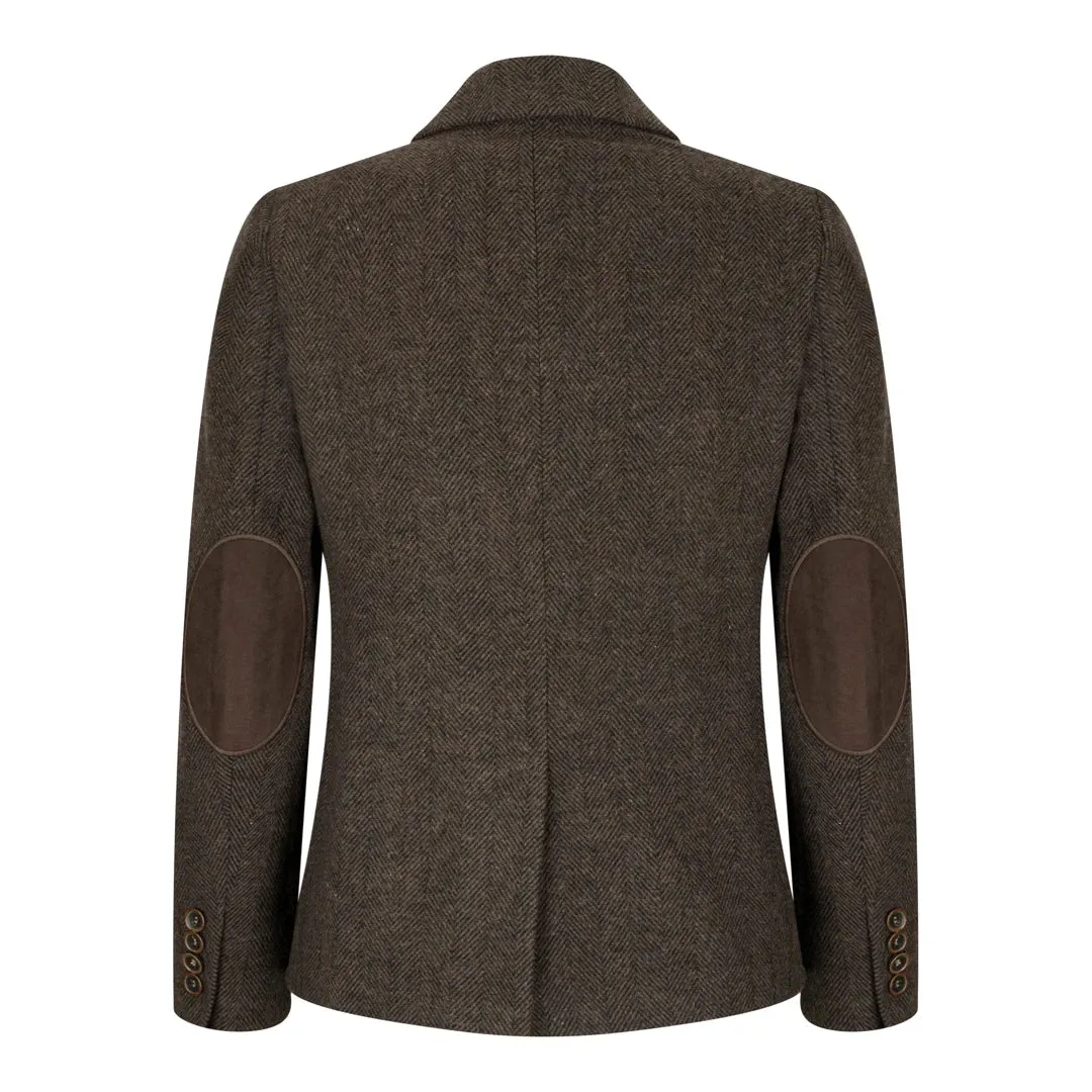 wsn04 - Women's Brown Tweed Blazer Waistcoat & Trouser Classic Suit